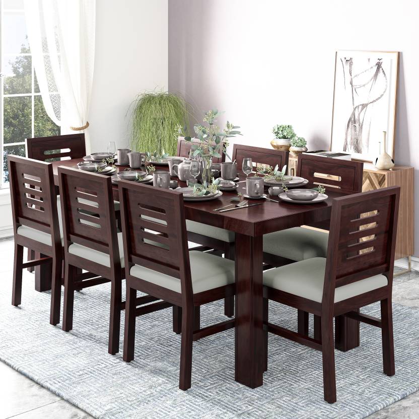 Kendalwood Furniture Dining Table with 8 Chairs Solid Wood 8 Seater
