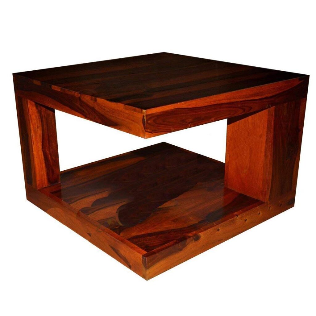 KendalWood Furniture Sheesham Wood Square Shape Coffee Table (Teak