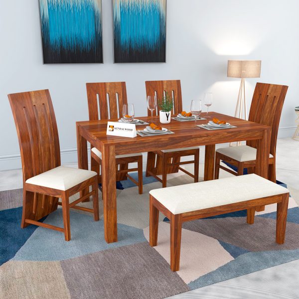 Kendalwood Furniture Sheesham Wood, Wooden Dining Table And Chairs Set