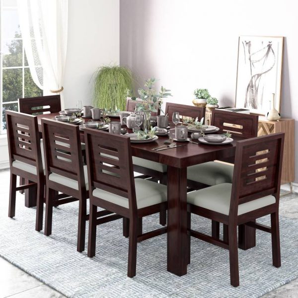 Chairs Solid Wood 8 Seater Dining Set, 8 Seat Wooden Dining Table