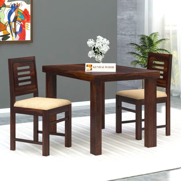 KendalWood™ Furniture Sheesham Wood Dining Table ( Finish Color:- Walnut Finish With Cream Cushions )